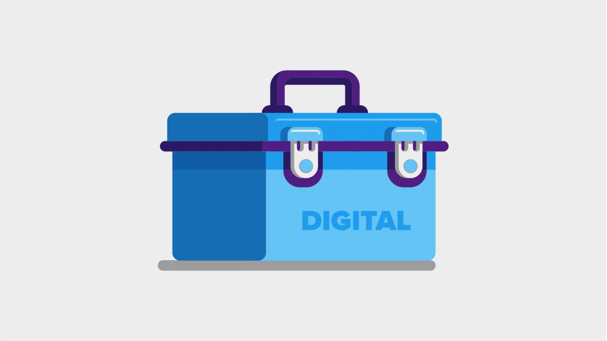 blue digital toolbox