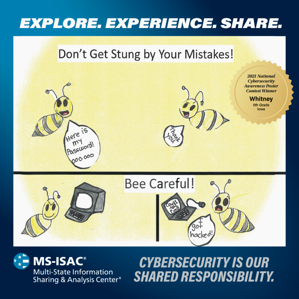 bees making jokes on an MS-ISAC poster